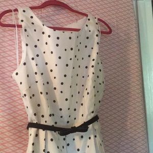 White dress with black polka dots size 14